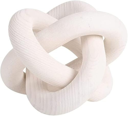 LATRAT Catena in legno con nodo decorativo in legno, intagliato, bianco