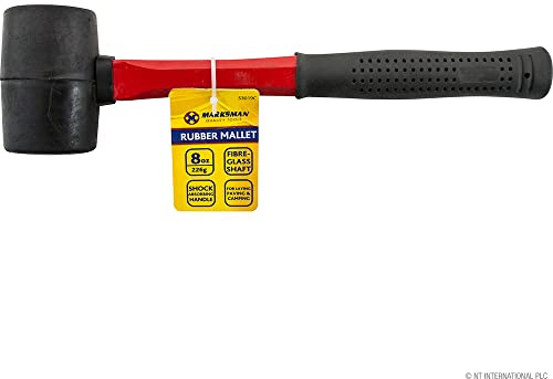 8oz, 16oz, 32oz Solid Rubber Mallet Hammer with Soft Grip for Slabs, Bricklaying, DIY Jobs, Tent Pegs,Camping Paving Racking Laying Tiles Construction (8oz)