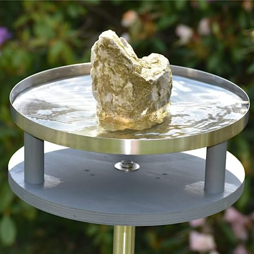 LicusDesign Vogeltränke stehend aus Edelstahl - Vogeltränke Winterfest - Vogelbad Garten stehend, Wassertränke für vögel aus Metall - Vogeltränke stehend groß, Vogelbad mit Stab