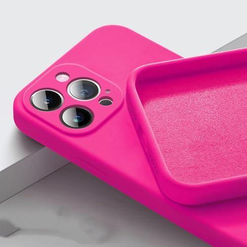 NICRX Custodia in silicone verde fluorescente per iPhone 14 11 Pro Max 13 12 Mini X XR XS 7 8 Plus SE 2022 Custodie, rosa fluorescente, per iPhone 13 Mini