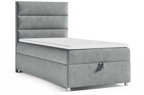 Best For Home Boxspringbett Trinity k-4 mit 7-Zonen Bonell-Federkernmatratze | Boxspringbett 90x200 | Boxsprintbett mit Matratze Und Stauraum | Polsterbett 90x200 - Lieferung bis Bordsteinkante