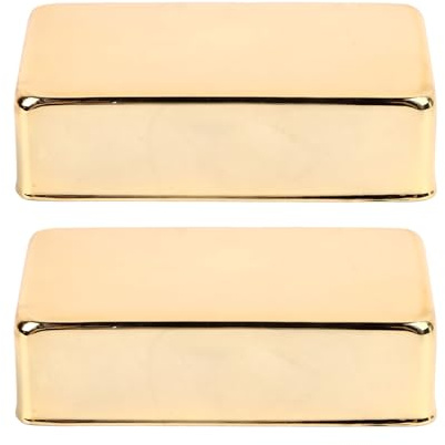 2PCS Gitarren-Tonabnehmer-Abdeckung, Messinggitarre, Geschlossene Tonabnehmer-Abdeckung, Humbucker-Tonabnehmer-Abdeckung für E-Gitarre (GOLD)