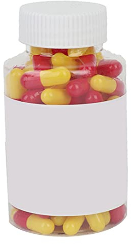 Naisicatar 100pcs Capsule de gélatine vide Taille 0 Capsules de pilule vides claires Capules de gel pour le supplément de bricolage Boullage en poudre (jaune rouge)