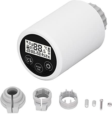 Valvola Termostatica per Radiatore, Supporto per Valvola Termostatica WiFi Intelligente, Telecomando APP, Regolatore Programmabile per Radiatore, Regolazione della Temperatura