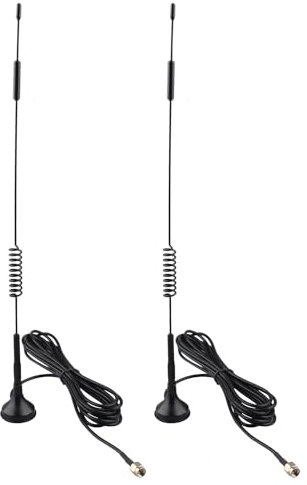 Futheda 2 Pezzi Antenna 4G LTE 12dBi MIMO SMA Maschio Base Magnetica con Cavo da 3 m Compatibile con Vodafone O2 Three EE Huawei Netgear TP-Link 4G LTE Router Modem Hotspot CPE Gateway Modula