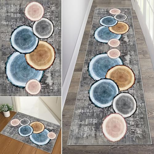 Baoeray Teppich Läufer Flur rutschfest Waschbar Küchen Teppich 60 * 180cm Lang Teppichläufer Weich Küchenläufer Teppichmatten Fur Korridor Schlafzimmer Wohnzimmer Meterware Anpassbar