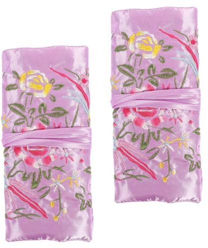 COLLBATH 2 Stück Reise Schmuckrollen Etui aus Feinem Stoff Tragbarer Schmuckorganizer für Einfachen Transport und Sichere Aufbewahrung von Halsketten und Ringen
