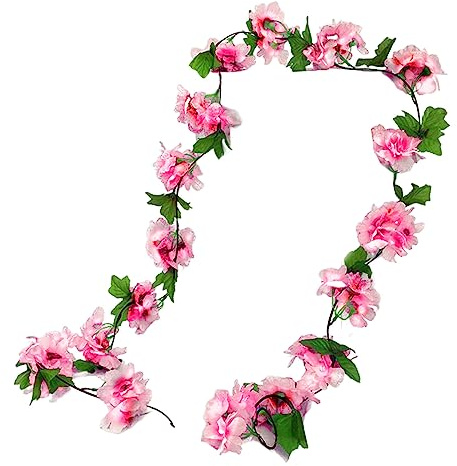Generisch Blumenkette Fahrrad Kinder Künstliche Ranken, künstliche Blumen, Rankengirlanden zum Aufhängen, für Hochzeit, Party, Garten, Wanddekoration, Seidenblumen, Hochzeit, (Hot Pink, One Size)