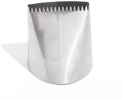 Large Piping Tips, Stainless Steel Flat Serrated Double Sided Icing Piping Nozzles Reusable Cake Decorating Tube Tip for Cake Dessert Pastry Decoration, 2.2x2.1x1.8in