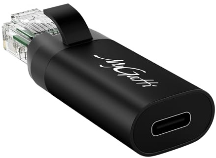 Mygatti USB C auf Ethernet Adapter(Schwarz),Typ-C Buchse auf RJ45 Stecker,tragbarer 1 Gbit/s USB C auf Netzwerk Konverter,unterstützt C-C und A-C Kabel,kompatibel mit MacBook Pro,iPad Pro