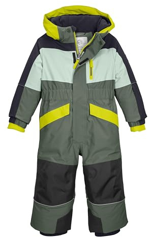 first instinct by killtec Baby Unisex Skidjumpsuit med huva, moss/lime, 110-116