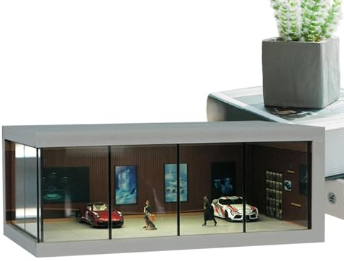 Caja Transparente para Coche de , Vitrina de Auto Modelo, Caja de visualización de LED de automóvil a Escala 1/64, Estuche de exhibición de Ahorro de Espacio con luz, Organizador de Juguetes de