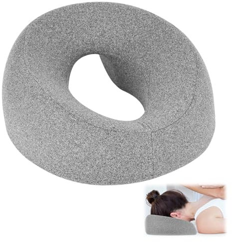 XCRPRT Cuscino Viso Massaggiante Poggiatesta Poggiatesta con Foro, Cuscino Massaggiante Anteriore Giù per Ufficie, Spa Salone Massaggiante (Grigio)