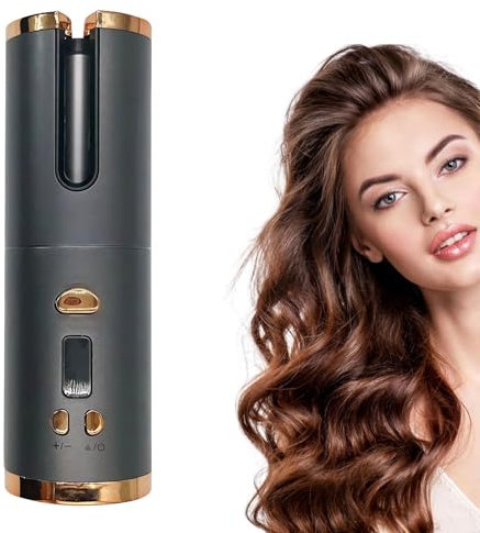 Automatic Hair Curler,Hair Curler Automatic Rotating with LCD Display & Adjustable Temperature,Rechargeable Portable Cordless for Home Travel Etc