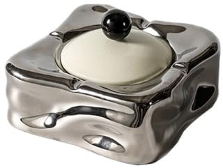 Aschenbecher Keramik-Aschenbecher mit Deckel, Zigaretten-Zubehör, tragbare Aschenbecher for den Außenbereich for Zuhause, Aschenbecher for Terrasse, Innen- und Außenbereich, Büro-Dekoration Tischasche