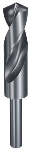 sourcing map 23mm Drill Bit 1/2 Reduced Shank Round 4341 High Speed Steel Nitriding Black 118° Standard Point for Plastic Wood Copper Aluminum Iron Medium Soft Metal