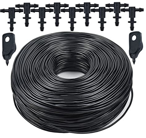 Cinta de riego por goteo para plantas. Sistema de riego por microgoteo con manguera de PVC for jardín(70M)
