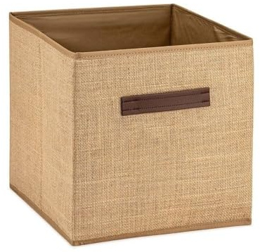 PRENDİ HOME Caja de almacenamiento plegable de 30 x 30 x 30 cm - Caja de juguetes de yute colorida sin tapa para habitación infantil y uso versátil - Caja de tela abierta para juguetes, ropa y más