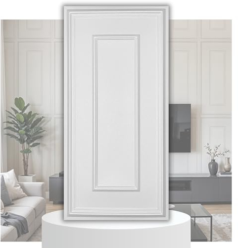 Lot de 4 panneaux muraux 3D en polystyrène extrudé pur XPS - Blanc - Revêtement mural et de plafond classique à aspect cadre - 100 x 50 cm - 2 m²