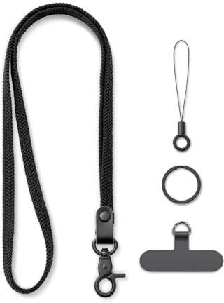Schlüsselband zum Umhängen Schlüsselanhänger Lang Lanyard Schwarz