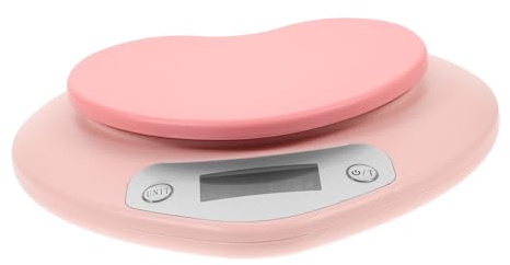 WEKADRIN Balance Cuisine Électronique Portable Rose Précision Élevée Forme Cœur Unique Écran LCD Fonction Tare Plastique Sûr Mesure Rapide pour Pâtisserie et Cuisine Quotidienne