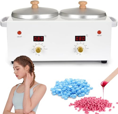 Riscaldatore Digitale Doppio Per Cera, Macchina Riscaldatrice Per Paraffina Da 1000 Ml Per Mani E Piedi Con Temperatura Regolabile, Kit Per La Creazione Di Candele Per Uso Domestico, Depilazione