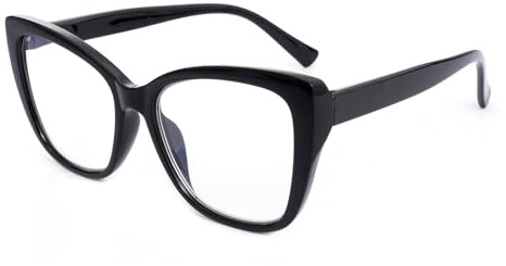 OKH Cat Eye Blue Light Blocking Glasses for Women – Stylish Oversized Computer Glasses, Anti-Glare Clear Lens Eyewear, UV400 Protection, Lightweight PC Frame