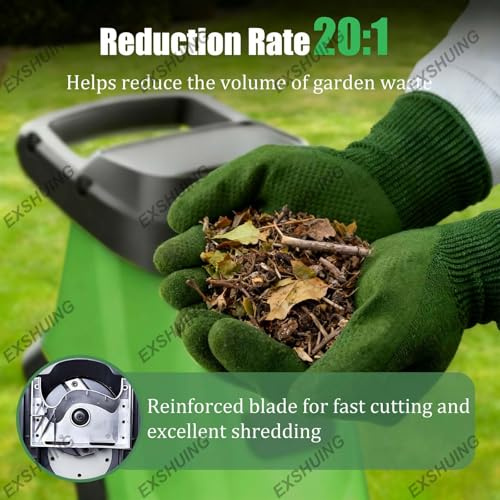 Biotrituradora De Jardín 2400W Con Corte De 40mm, Bolsa De 50L Y Ruedas, Trituradora Silenciosa Para Hojas Y Ramas Con Motor 4500RPM Ideal Para Compostaje Y Limpieza Doméstica