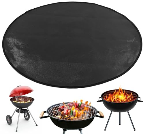 HEMOTON Alfombrilla Ignífuga Doble para Fogón Exterior Resistente al Calor Protección Suelo Jardín Parrilla Cubierta Portátil Fácil Limpieza