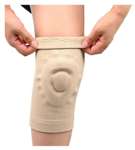 YANSHUYU Knieschutz Sport 1 Stücke Silikon Dünne Knieschützer Fitness Tanzen Skating Sport Sknee Pads Basketball Radfahren Roller Knieschoner(Beige-1pcs,S 30-40CM)