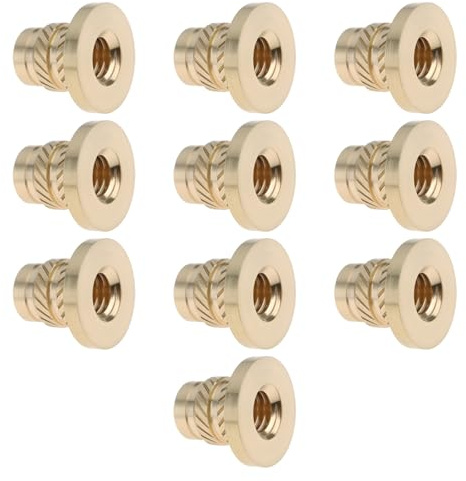 Briny River 10 Insertos Roscados de Brida Moleteada de Latón M6 X 1,0 Mm 11,7 X 8,7 Mm para Impresión 3D