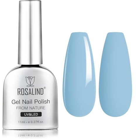 ROSALIND UV-nagellack, 11 ml, blå gelnagellack, UV LED Soak off sommargellack för DIY-manikyr