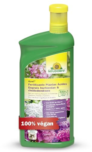 Neudorff Azet Engrais hortensias & rhododendrons – Engrais liquide naturel avec fer pour une floraison luxuriante et des hortensias, rhododendrons, azalées et camélias résistants, 1 L