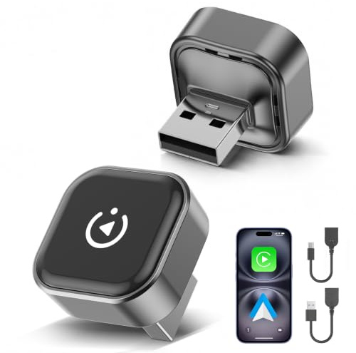 Spedal 2-in-1 Wireless CarPlay & Android Auto Adapter, Mini USB-A/C Dongle | Kabellos fahren mit WiFi 6, Bluetooth 5.4, Mini-Design, Plug & Play und Auto-Reconnect für einen aufgeräumten Innenraum