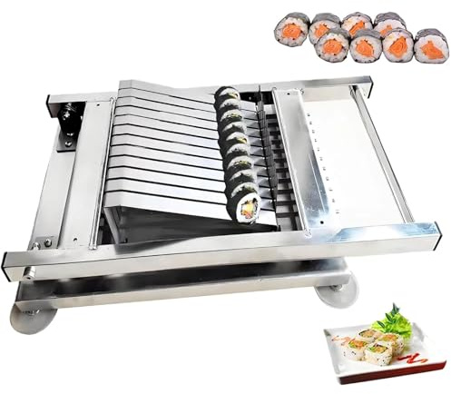 12 Segment Sushi Roll Slicer, Stainless Steel Maker & Rice Rolling Machine, Manual Slicer for Ham, Tofu, Duck Blood, Japanese Restaurants, Snack