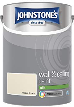 Johnstone's - Wall & Ceiling Paint - Antique Cream - Silk Finish - Emulsion Paint - Fantastic Coverage - Easy to Apply - Dry in 1-2 Hours - 12m2 Coverage per Litre - 2.5L