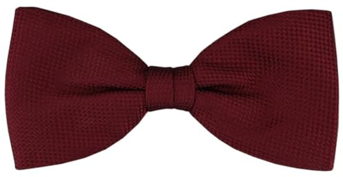 TigerTie - Herren Seidenfliege in bordeaux weinrot einfarbig mit feiner Punktstruktur – Fliege aus 100% Seide, ideal für Hochzeit, Party, Business, Abendgarderobe und festliche Anlässe