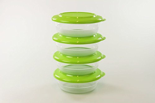 TUPPERWARE Ciotola 275 ml verde (4) transparente scatola senza bordo