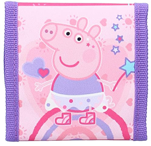 Peppa Pig Geldbörse Auf magische Weise, Polyester, mit Klettverschluss, 10x10 cm, Schule