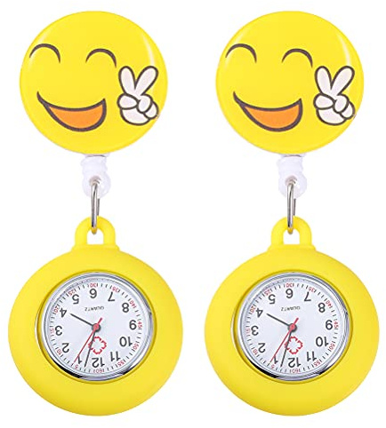 UKCOCO 2pezzi Orologio Portatile Da Tasca Ciondolo Orologio Da Petto Pendente Resistente Per Uso Medico e Infermieristico