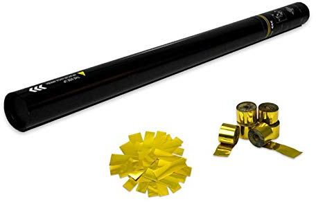 EUTOPICA Cañón Confeti + Serpentina Metalizado Manual 80 cm (Dorado) | 24/48H laborables | #DeLosBuenos