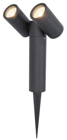 HOFTRONIC - Pinero Doppel LED Gartenstrahler mit Erdspieß - GU10 317° Schwenkbar Dimmbar - 4000K Neutralweiß Erdspießstrahler - Bodenstrahler für Bäume, Sträucher, Teich und Pflanzen