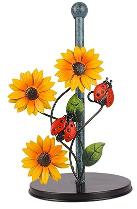 predolo Stylish Sunflowers Paper Holder Sunflower Decor Kitchen Roll Paper Towel Holder, Yellow