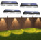 Auting Lampade Solari per Esterni, 4 Pezzi, Lampada da Parete Solare IP65 Impermeabile, 3 Modalità di Illuminazione, per Giardino, LED