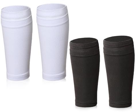 2 Paar Atmungsaktive Schienbeinschoner Socken Mit Optimierter Einstecktasche - Fußball Schienbeinschoner Halter Für Kinder Und Laufanfänger