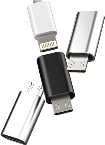 Adapter Lightning auf Micro USB (3 Pack) kompatibel für Samsung Handykabel Lightning Buchse Micro USB Stecker Ladegerät Konverter Adapter to-mc