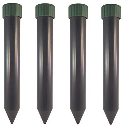 Grabacz 4X Ultraschall-Maulwurfschreck & Nagerabwehr – Batteriebetrieben (3X D-Batterien), Effektives Tierabwehrgerät gegen Maulwürfe, Nager und Schlangen, Frequenz 400 Hz, Schutz bis zu 600 m² (4)