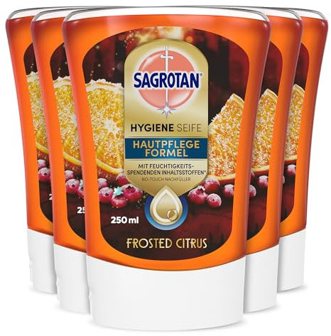 Sagrotan Hygiene Seife Hautpflege Formel, Frosted Citrus, Limitierte Edition, 5x250ml