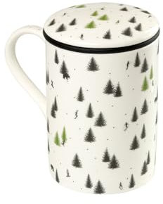 TEA SHOP - Tasse à Thé avec Filtre et Couvercle - Mug Classic Pyrenees - Tasse pour Thés et Infusions en Porcelaine - Tasse avec Infuseur pour Thé