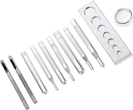 Tofficu 11piezas Kit Perforador De Botones Presión De Cuero Herramientas Para Ropa y Accesorios Fácil De Usar